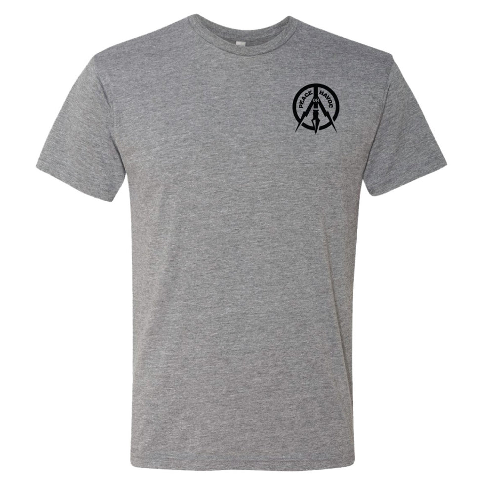 heather gray peace or havoc t-shirt
